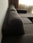 Ъглов диван с лежанка и табуретка в кафяво , снимка 6