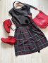 Прекрасна елегантна рокля Nadine M размер и нови боти в наситен червен цвят Gabor 40 размер , снимка 1 - Рокли - 43586571