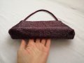 Accessorize малка дамска чанта с мъниста във виолетов цвят - със забележки, снимка 17