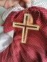 Koлие  кръст  златисто, снимка 1 - Колиета, медальони, синджири - 32875197