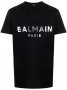 BALMAIN Silver Metallic Logo Print Мъжка Тениска size XL, снимка 1 - Тениски - 36964864