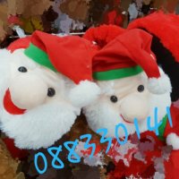 Коледни плюшени пантофи 3D Дядо Коледа , снимка 2 - Пантофи - 38831376