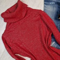 Поло със сребристи нишки , снимка 2 - Блузи с дълъг ръкав и пуловери - 43275358