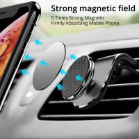 360° Универсална Магнитна стойка за телефон за автомобил-кола , снимка 5 - Аксесоари и консумативи - 28725999