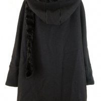 Черно дамско вълнено палто марка NATALEE , снимка 4 - Палта, манта - 27288773