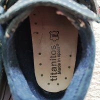 Детски обувки от естествена кожа Titanitos Yves Navy, размер 24 , снимка 6 - Бебешки обувки - 40470151