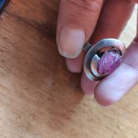 Стар сребърен пръстен с необработен рубин (10) , снимка 7 - Пръстени - 38590469