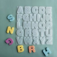 Широки главни едри букви азбука латиница силиконов молд форма фондан смола гипс шоколад декор, снимка 1 - Форми - 39363756