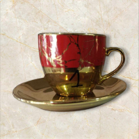 Луксозен комплект за кафе 6 бр. чаши + 6 бр. чинийки, снимка 4 - Чаши - 44869214