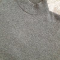 Мъжка вълнена блуза фино плетиво с полу-поло яка в светлосив меланж, снимка 3 - Пуловери - 43569311
