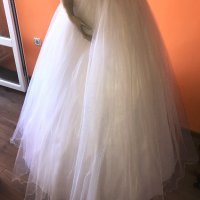Булчинска рокля №2 - НОВА ! С воал, чанта, ръкавици и венче, снимка 6 - Сватбени рокли - 37367402