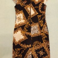 Рокля ЗЛАТЕН ЛЕОПАРД , кралски цветове- златно, черно , шампанско и леопардово, елегантна , удобна, снимка 9 - Рокли - 37510235