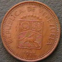 5 центимо 1974, Венецуела, снимка 2 - Нумизматика и бонистика - 28295886