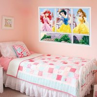 3 принцеси Белл Ариел Снежанка стикер лепенка за стена или гардероб детска самозалепващ, снимка 2 - Други - 27293713