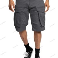 Мъжки едноцветни ежедневни карго панталони с много джобове, 5цвята - 023, снимка 6 - Къси панталони - 40810704