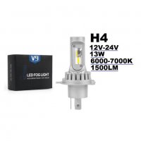  V9 Диодни LED крушки H4, 13w, 1500 lm, без вентилатор, 12V-24V, снимка 1 - Аксесоари и консумативи - 38358986