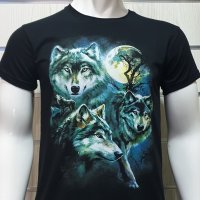Нова мъжка тениска с дигитален печат Вълци, пълнолуние, Серия вълци, снимка 16 - Тениски - 29040473