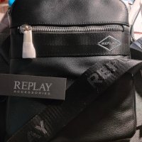 нова мъжка кожена чанта за през рамо REPLAY оригинал, снимка 3 - Чанти - 43946891