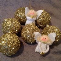 Коледни играчки топки златни, снимка 3 - Декорация за дома - 27013705