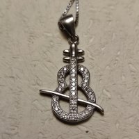 Сребърен синджир с висулка (209), снимка 5 - Колиета, медальони, синджири - 42979440