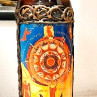 Бутилка с икона Колелото на живота и декантер 1,5 л., снимка 2 - Подаръци за юбилей - 44127371