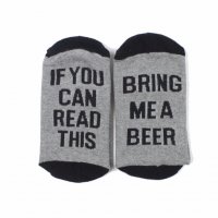 Арт чорапи с надпис " Ако четеш това , донеси ми бира ", снимка 2 - Арт сувенири - 27869289