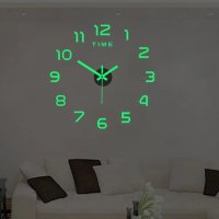 Светещ стенен часовник 40 см. Луминисцентен часовник за стена, светещ в тъмното , снимка 1 - Стенни часовници - 43477309