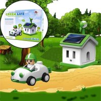Иновативен детски конструктор със соларна батерия, къща с движеща се кола, снимка 1 - Конструктори - 43755721