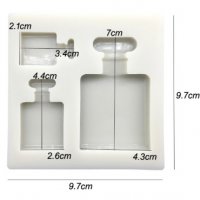 3 размера бутилка парфюм силиконов молд форма за декор украса торта фондан шоколад гипс смола, снимка 2 - Форми - 27899035