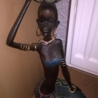 поръчана-афро дама-дървена фигура-внос франция, снимка 1 - Колекции - 26333678