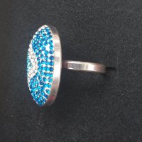 Сребърен пръстен с камъни "Swarovski" / проба 925 и печат Житен клас , снимка 5 - Пръстени - 29064168