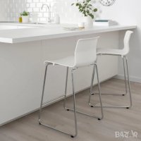 Стилен бар стол Ikea GLENN бял/хром НОВИ , снимка 6 - Столове - 39644179