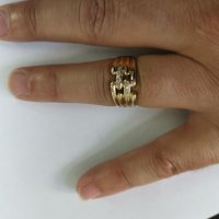 Златен пръстен с циркони 08, снимка 7 - Пръстени - 26784593