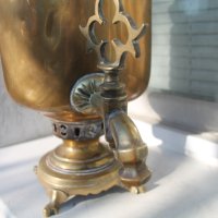 Месингов самовар за чай, снимка 5 - Антикварни и старинни предмети - 43271959