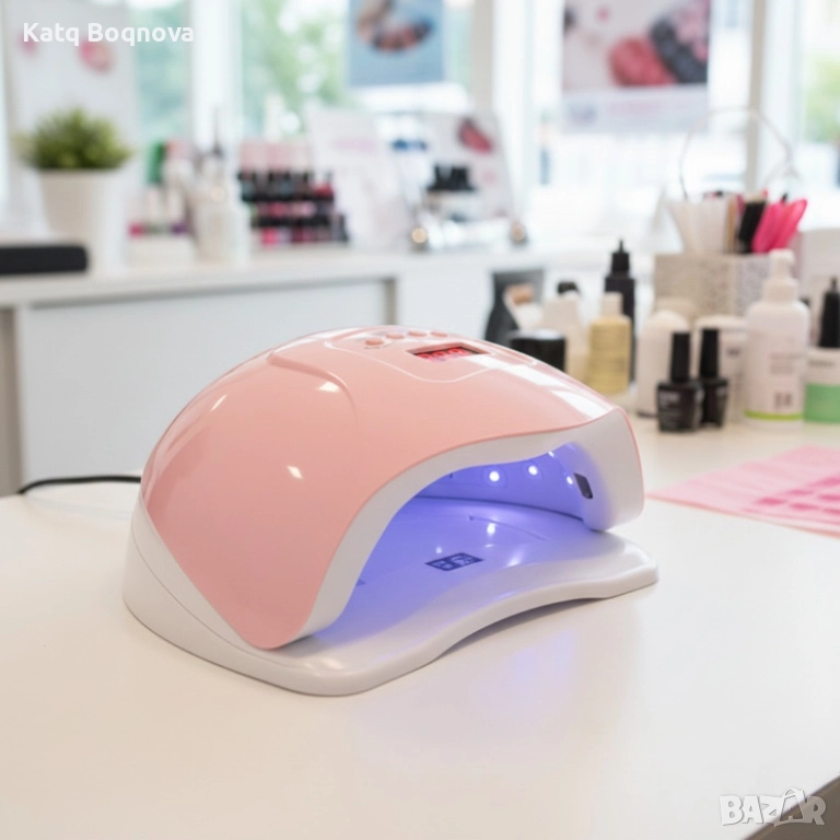 Професионална UV/LED лампа POLYUV 110W – За всички гел лакове, авто сензор, таймери и режим на ниска, снимка 1