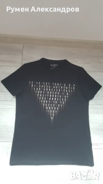 Мъжка черна тениска GUESS SLIM FIT размер S, снимка 1