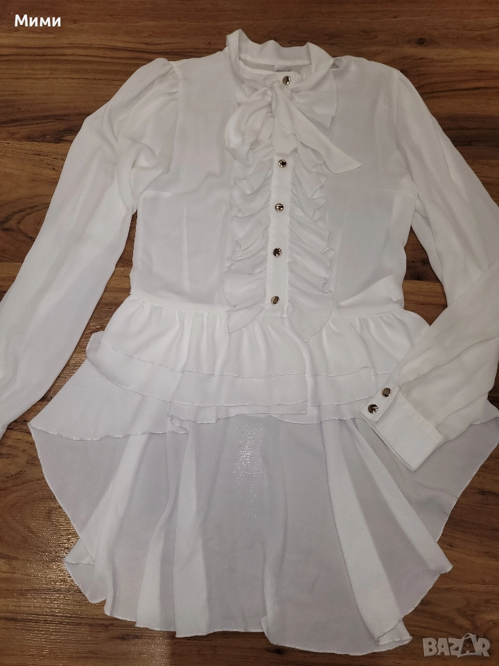 Бяла риза Lucy с удължен гръб, снимка 1