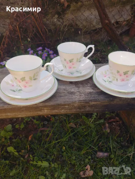 3 бр. троен сет Royal Kendall от фин костен порцелан.  12 лв. за бр., снимка 1