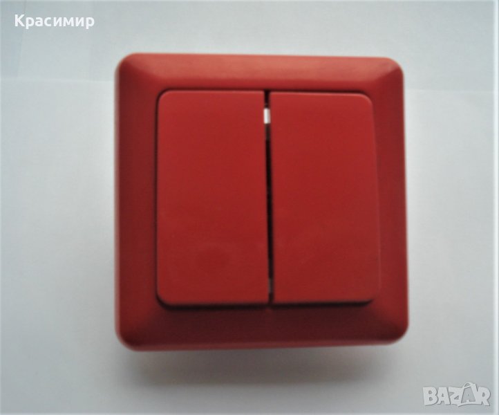 Двоен червен електрически ключ осветление, снимка 1
