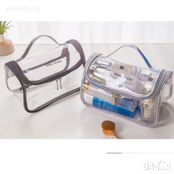 Несесер за тоалетни принадлежности от прозрачен PVC, снимка 1