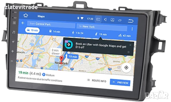 TOYOTA Corolla 9'' Андроид Навигация ЧЕРЕН (GLOSSY), 9411, снимка 1