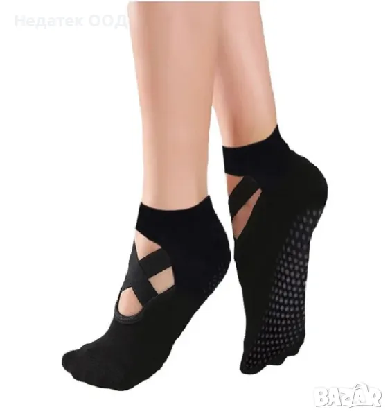 Дамски чорапи за йога и пилатес, черни, (36-42) - 1 чифт., снимка 1