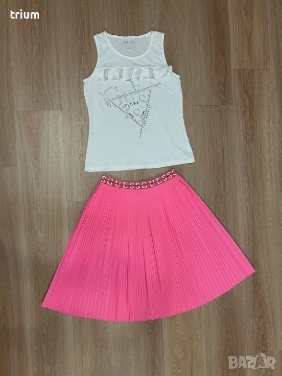 Комплект за момиче, пола и потник Guess, 16г., снимка 1