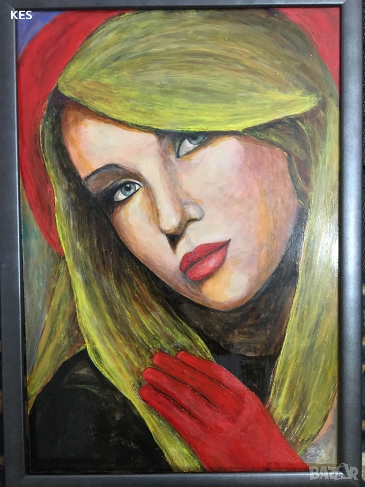 Жена с червена ръкавица3, снимка 1