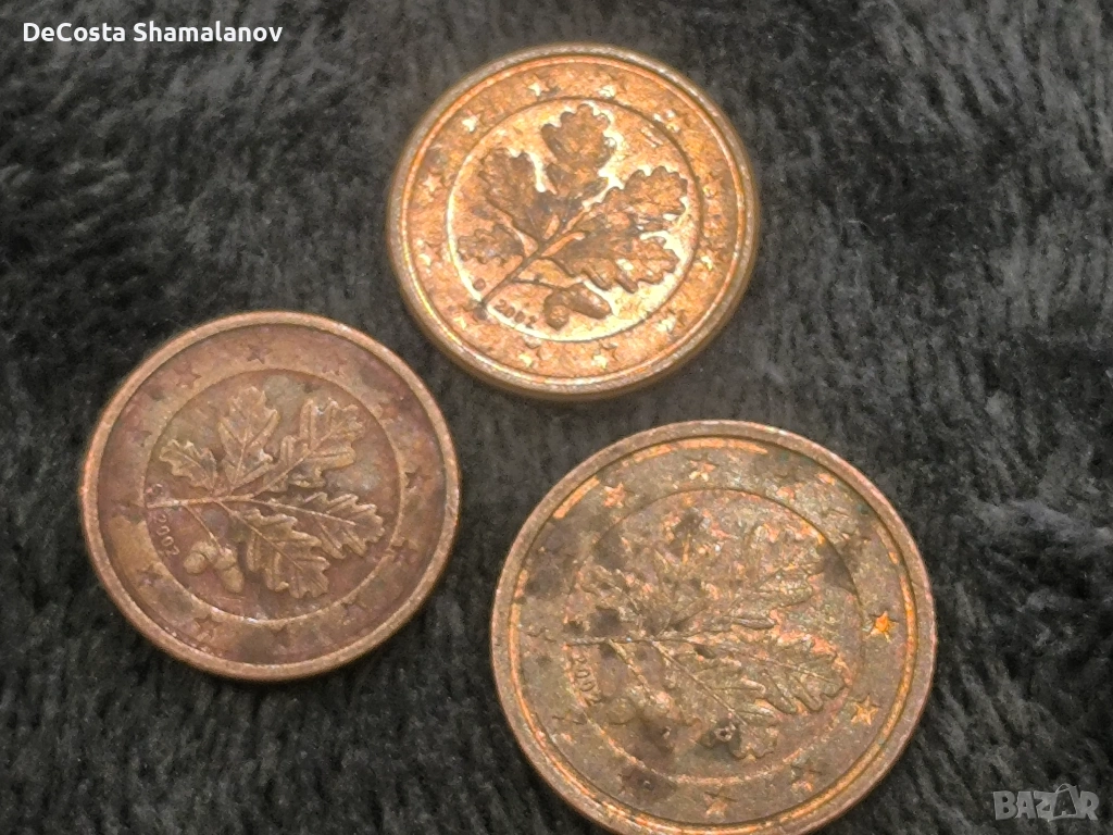 Евро монети 1 и 2 цента  2002г Германия, снимка 1