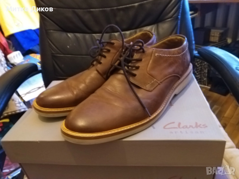 Clarks маркови обувки телешки бокс 61632971 отлични реален номер № 44.5 стелка 29см, снимка 1