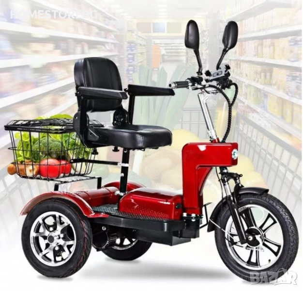 Електрическа триколка 500W, пробег до 40 км., 48V20Ah батерия, 16"/12" гуми, , снимка 1