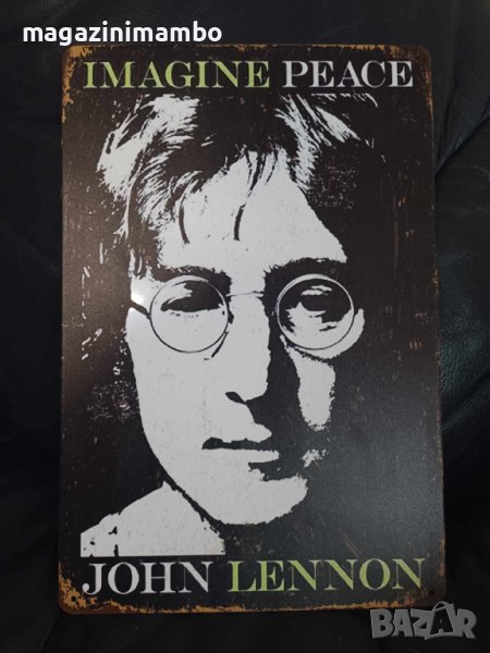 John Lenon Imagine Peace-метална табела (плакет), снимка 1
