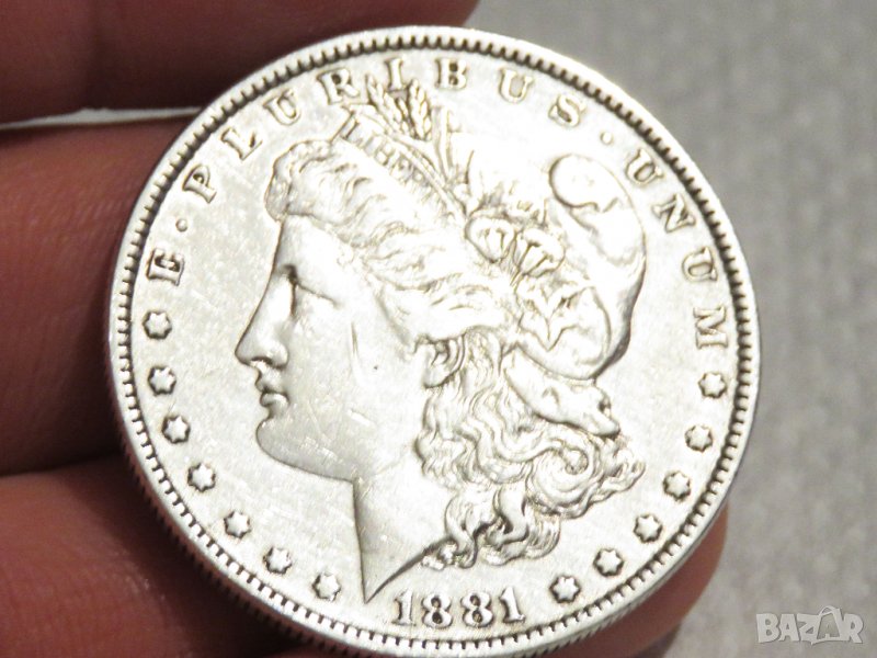 Рядък  сребърен американски долар, морган долар, MORGAN DOLLAR, ONE  DOLLAR - 1881  Сребро сребърен, снимка 1