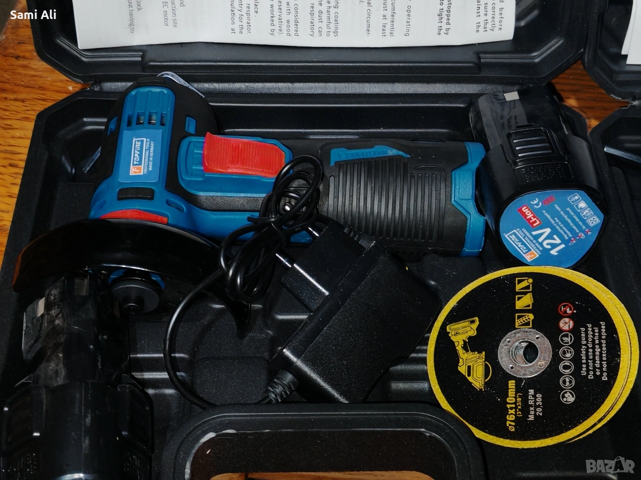 Продавам нов акумулаторен мини ъглошлайф Topfine. Изключително лек и у, снимка 1